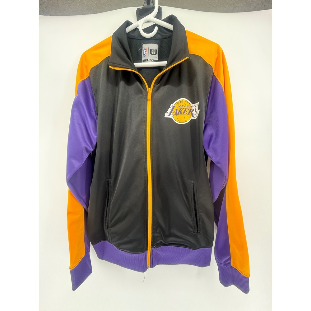 Los Angeles Lakers NBA‎ Mens Full Zip Track Jacket Purple Gold Black LARGE